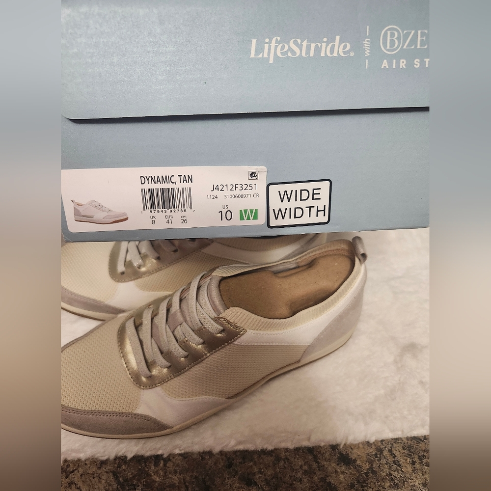 Life Stride Tan and Metallic Sneakers - Picture 3 of 4